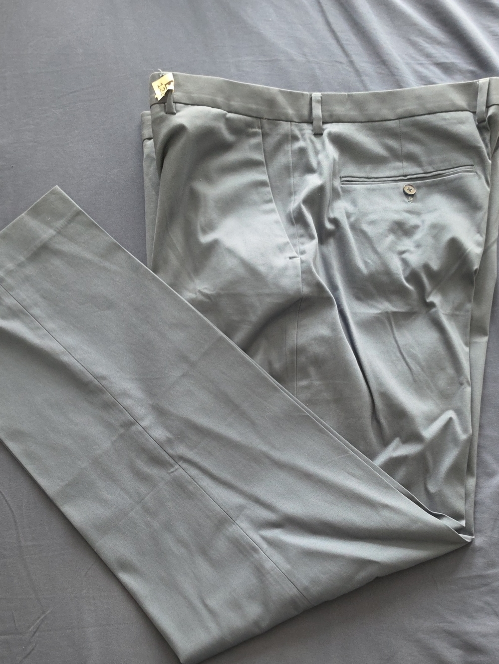 Express Men's Light Blue-Gray Dress Pants - Tailored Front Pleat